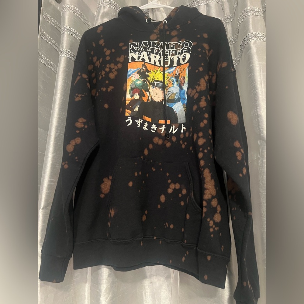 Naruto Graphic Black and Brown Hoodie